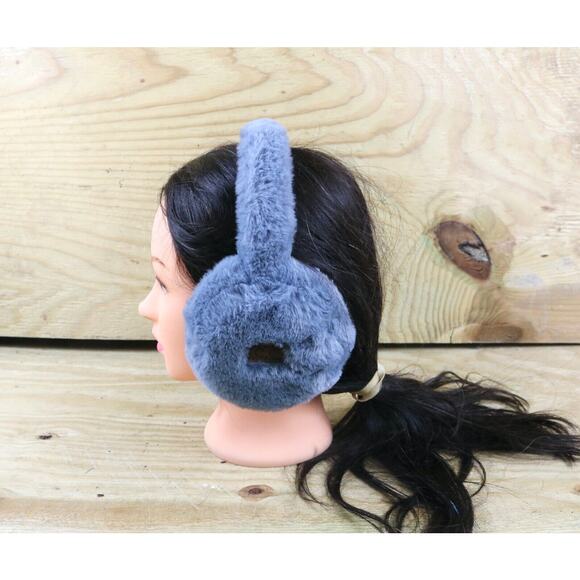 New C.C. Ear Muffs Blue Faux Fur Sherpa - Picture 2 of 4